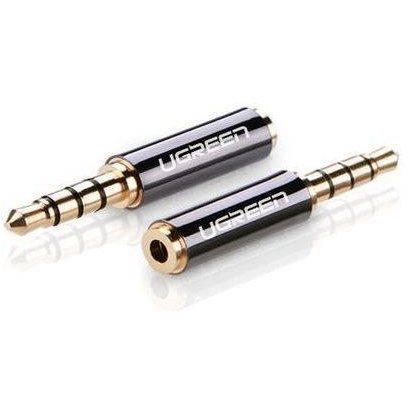 Adaptor audio mama micro jack 2.5 mm la tata mini jack 3.5 mm Negru