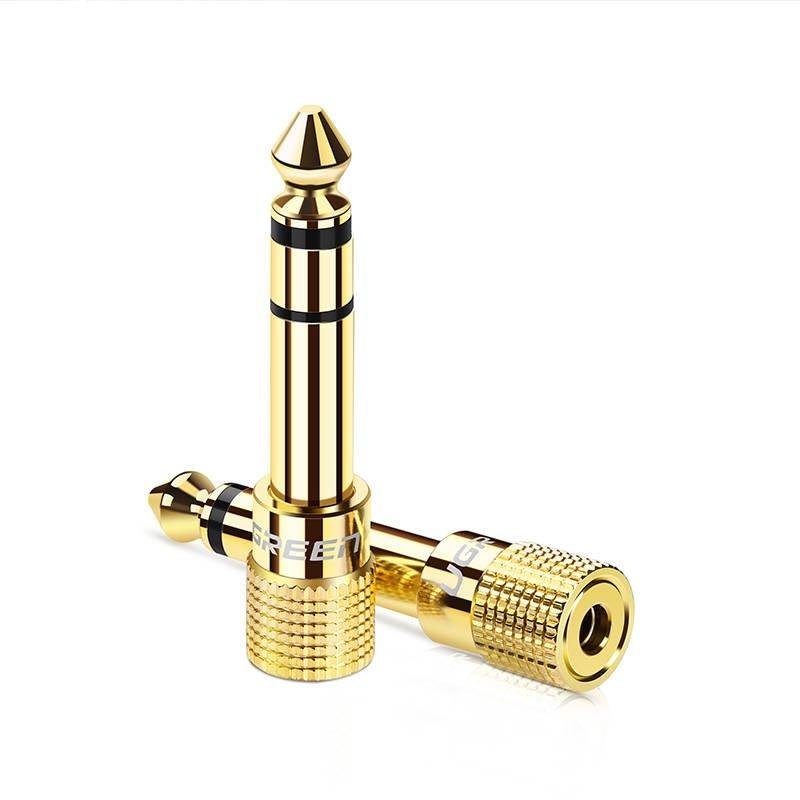 Adaptor audio tata jack 6.5 mm la mama mini jack 3.5 mm Gold