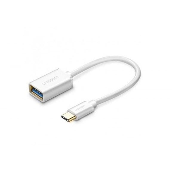 Adaptor OTG US154 USB mama - USB-C tata Quick Charge 3.0 5V 2A 15cm Alb