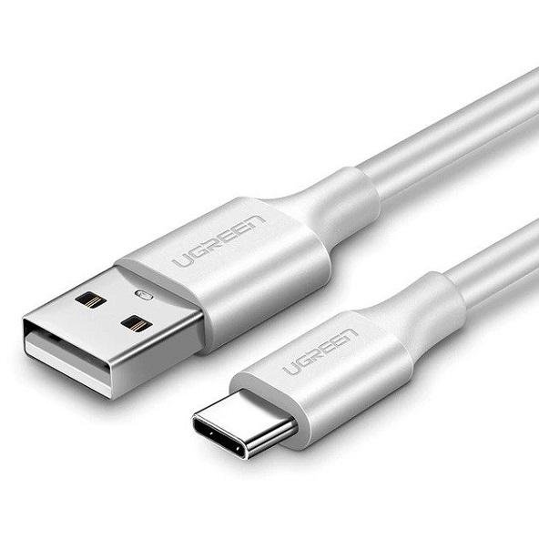 Cablu pentru incarcare si transfer de date US287 Gold Plated USB/USB Type-C 2A 1.5m Alb