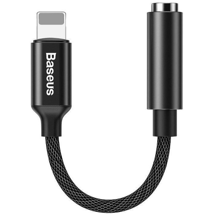 Adaptor L3.5 tata Lightning la mama jack 3.5 mm 10cm Negru