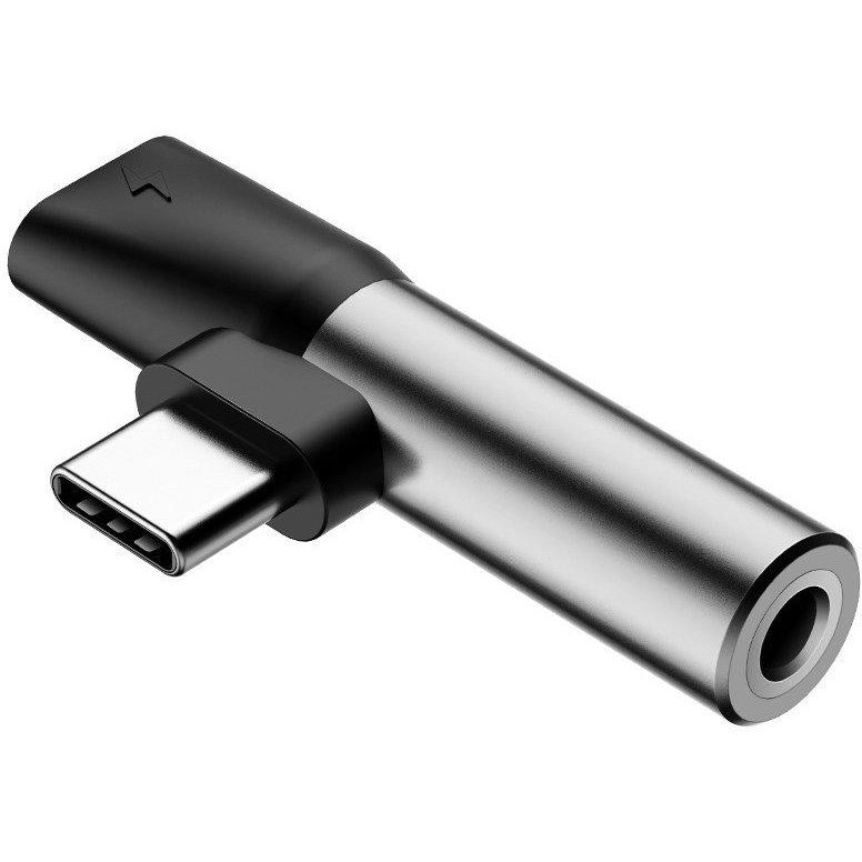 Adaptor L41 tata USB-C la mama USB-C si jack 3.5 mm 1A Silver