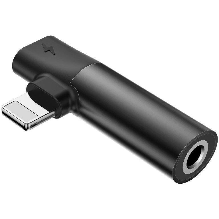Adaptor L43 tata Lightning la mama Lightning si jack 3.5 mm 2A Negru
