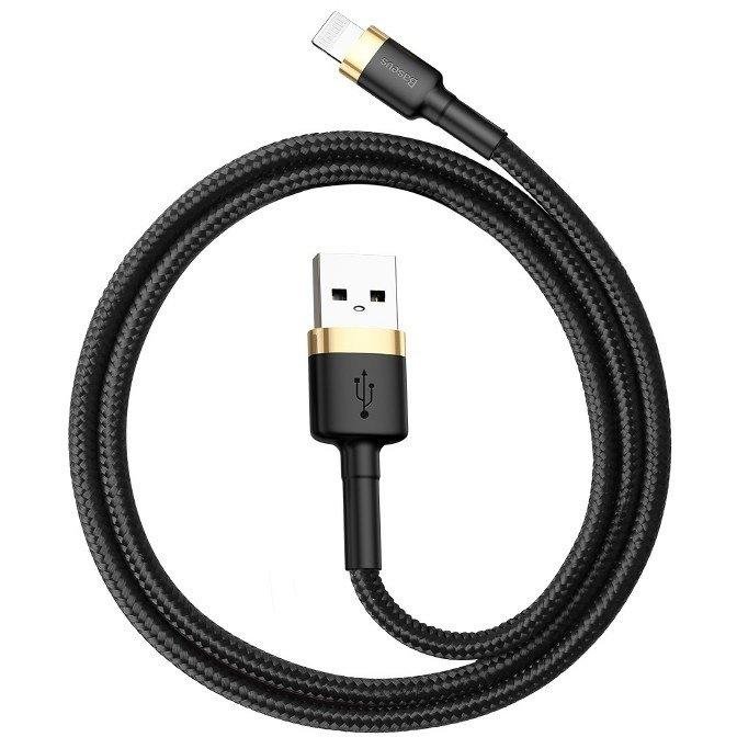 Cablu de date Cafule USB/Lightning 1m Negru/Auriu