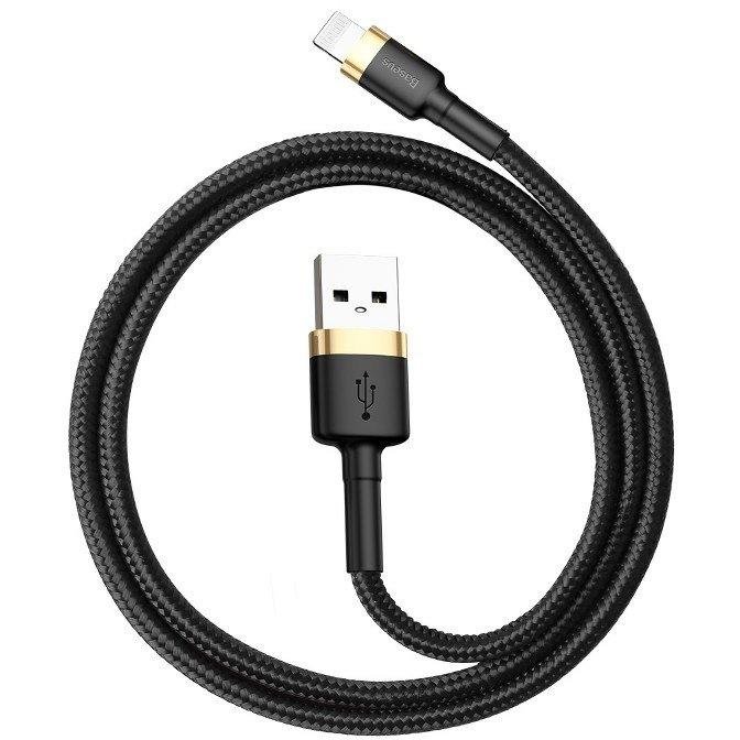 Cablu de date Cafule USB/Lightning 3m Negru/Auriu