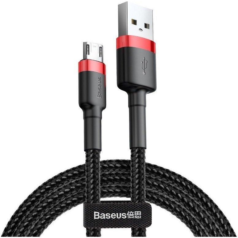 Cablu de date Cafule USB/Micro-USB 2m Negru/Rosu