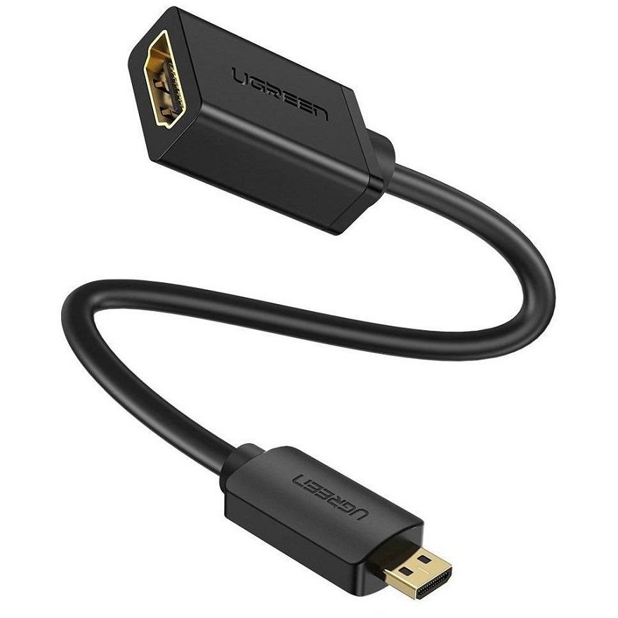 Adaptor video 20134 Micro HDMI tata - HDMI mama 4K 20cm Negru