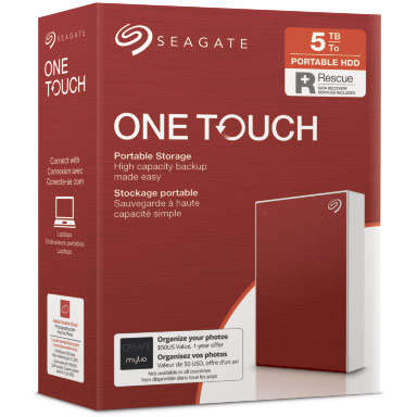 Hard disk extern Seagate One Touch Potable 5TB 2.5 inch USB 3.0 Red