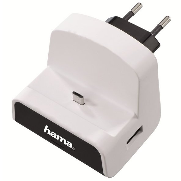 Statie de incarcare 124506 cu racorduri micro USB si USB Alb
