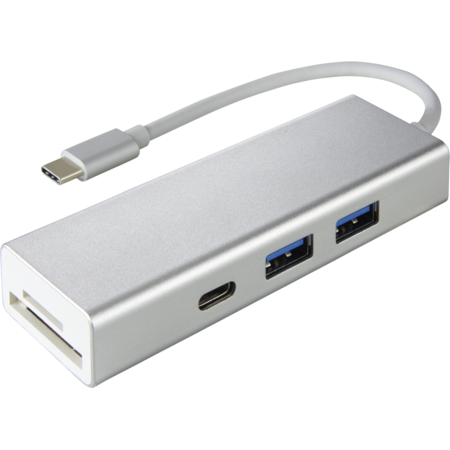 Hub USB Hama 135759 Aluminium USB 3.1 Type-C 1:3  2 x USB-A USB-C cititor de carduri Argintiu