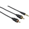 Cablu audio Hama 122302 Flexi-Slim 3.5 mm jack Male - 2x RCA Male 1.5 m Negru