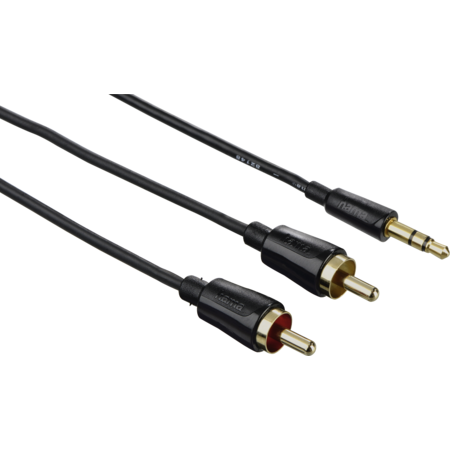 Cablu audio Hama 122302 Flexi-Slim 3.5 mm jack Male - 2x RCA Male 1.5 m Negru