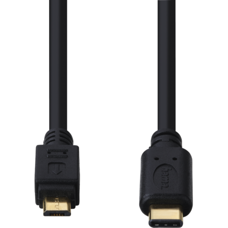 Cablu de date Hama 135713 USB-C - microUSB 2.0 0.75m Negru