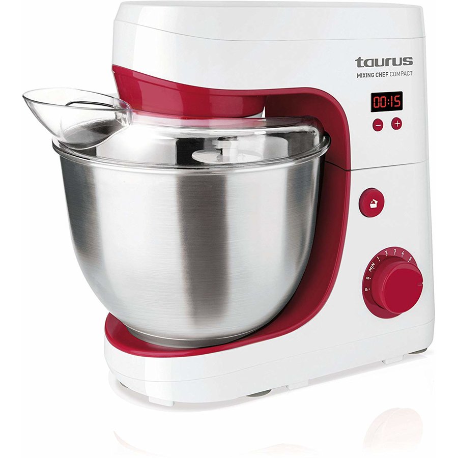 Mixer cu bol Mixing Chef Compact 600W Alb/Rosu