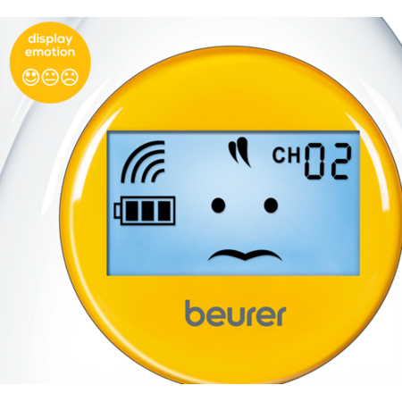 Monitor audio Beurer BY84 pentru bebelusi cu transmisie analoga Alb/Galben
