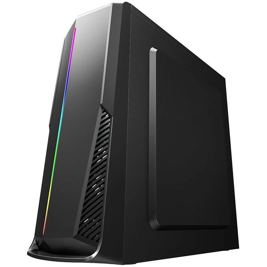 Carcasa Shield ATX Mid Tower Fara Sursa Panou Frontal Iluminat RGB  Black