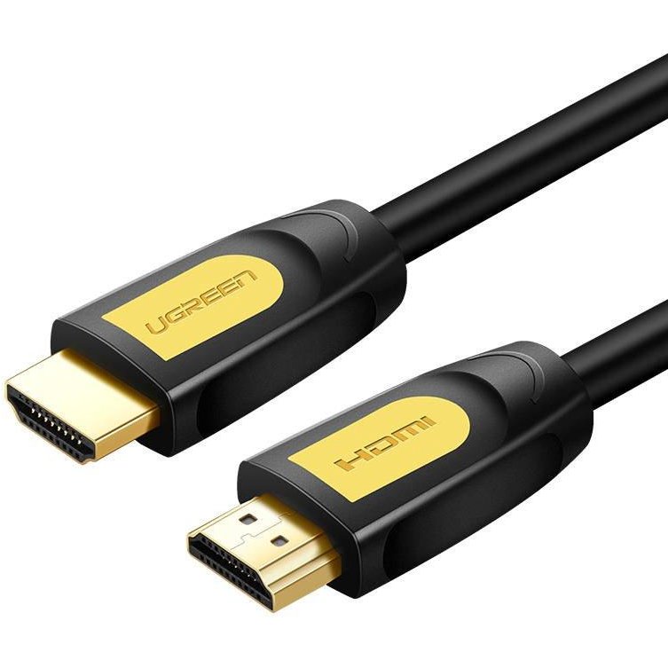 Cablu video HD101 HDMI tata - HDMI tata 4K 60Hz 2 moduri 2m Negru/Galben