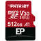 Card Patriot microSDXC  EP Series 512GB UHS-I U3 V30 Clasa 10