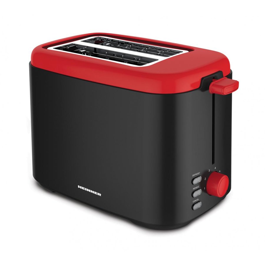 Prajitor de paine HTP-800BKR 800W 2 felii Negru / Rosu