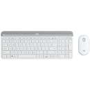 Kit Logitech MK470 Tastatura USB Layout US White + Mouse Optic USB Alb