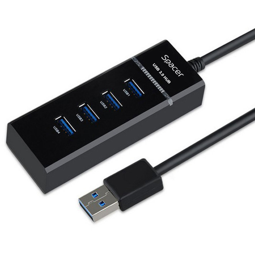 Hub USB SPH-4USB30-01 4x USB 3.0 conectare prin USB 3.0 Negru