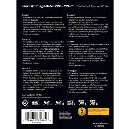 Card Reader Sandisk ImageMate PRO USB-C Reader/Writer Negru