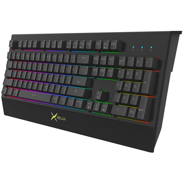 Tastatura KM9037 Interfata USB Iluminare LED RGB Black