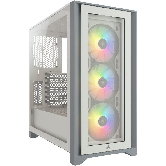 Carcasa iCUE 4000X RGB Tempered Glass White