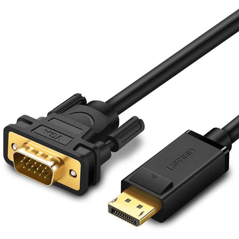 Cablu video DP105 DisplayPort tata - VGA tata FullHD 60Hz 2 moduri 1.5m Negru