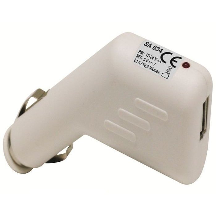 Incarcator auto SA034 USB 2100 mA Alb
