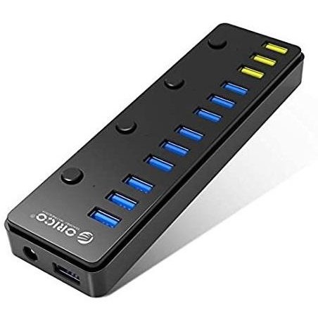 Adaptor HUB 12-in-1 P12 USB - 12x USB 3.0 LED Negru