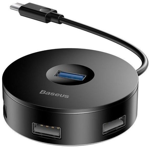 Cablu de date Round Box, USB-C - 1x USB 3.0, 3x USB 2.0, 15cm, Negru