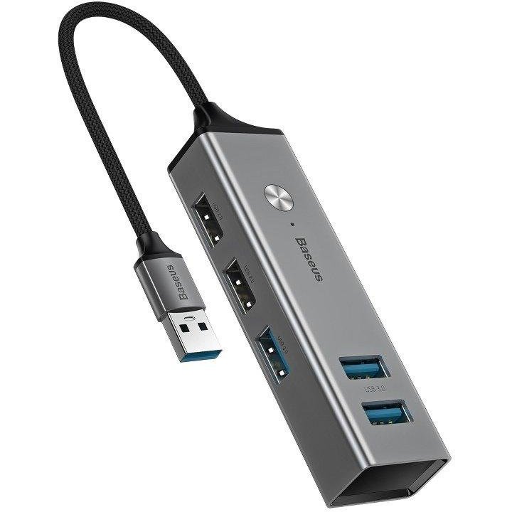 Adaptor HUB aluminiu 5-in-1 Cube USB - 3x USB 3.0 2x USB 2.0 5Gbps Gri