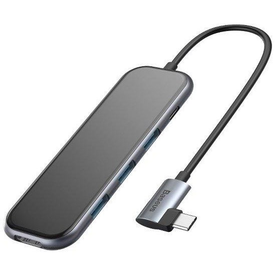 Adaptor HUB aluminiu 5-in-1 Mirror USB-C - 3x USB 3.0 1x HDMI 1x USB-C Gri