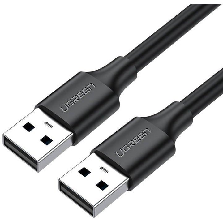 Cablu de date US102, 2x USB 2.0, 3m, Negru