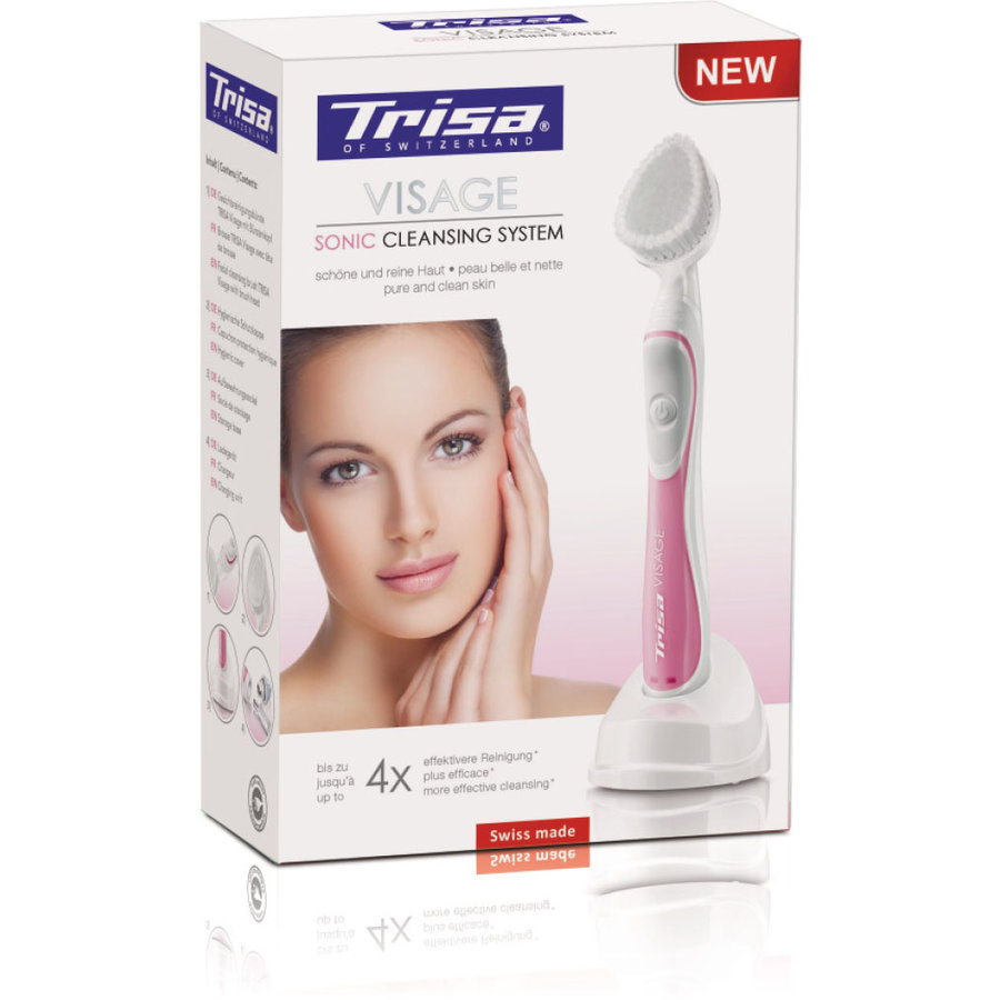 Perie de curățare facială Trisa Oral Care Visage 22000 de miscari sonice Roz