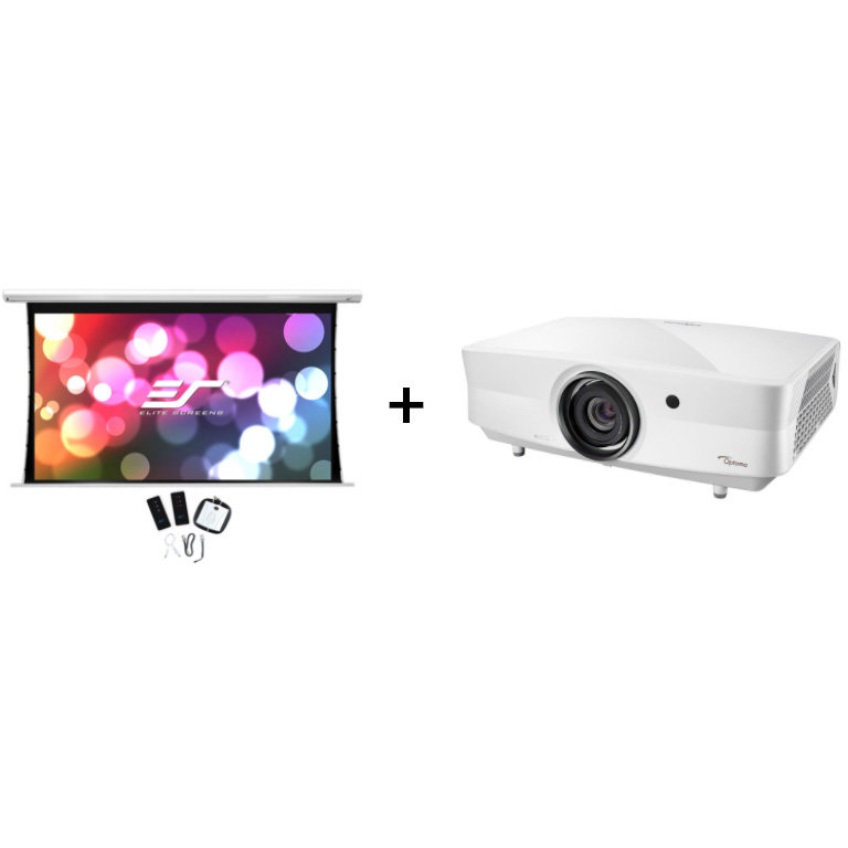 Pachet videoproiectie cu Laser UHZ65LV si Ecran Electric EliteScreens Saker SKT135XHW-E6 16:9 Alb