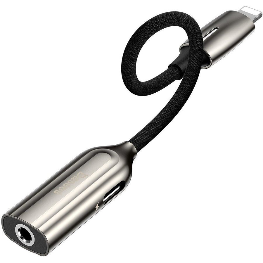 Adaptor L56 2 in 1 tata Lightning la mama Lightning si jack 3.5 mm 2A Silver