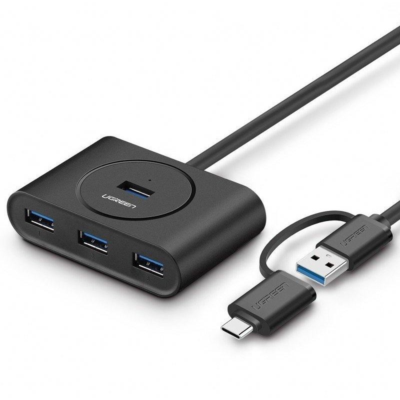 Adaptor HUB 5-in-1 CR113 USB/USB-C - 4x USB 3.0 1x Micro USB 1m Negru