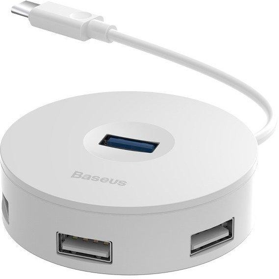 Cablu de date Round Box, USB-C - 1x USB 3.0, 3x USB 2.0, 15cm, Alb