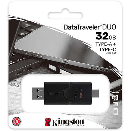 Memorie USB Kingston DataTraveler Duo 32GB USB Dual Connector Black