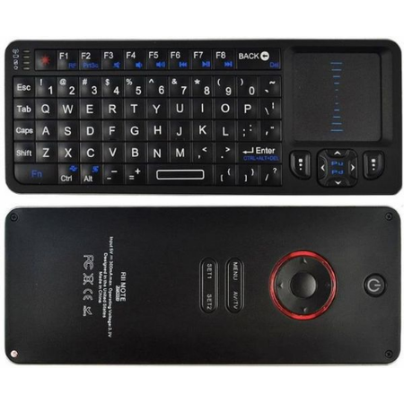 Tastatura Rii tek i6 Wireless cu fata dubla control telecomanda IR Negru