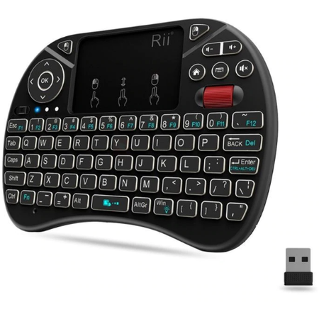 Tastatura Rii tek Wireless unique scroll Iluminata Touchpad 2.5inch 92 taste