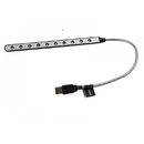 Lampa USB Esperanza 10 led-uri 26cm Flexibil Negru