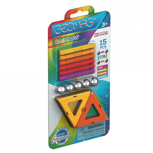 Set de constructie Magnetic Rainbow Orange 15 piese
