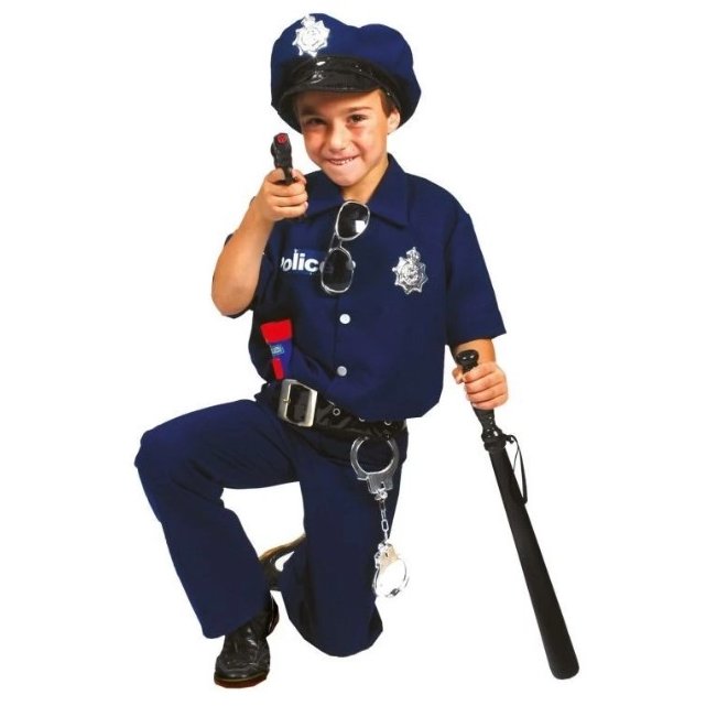Costum politist baieti Marime 128 Albastru inchis