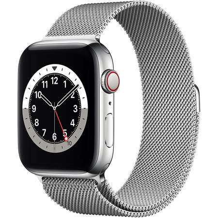 Smartwatch Apple Watch 6 44mm GPS Cellular Silver Stainless Steel Case Silver Milanese Loop