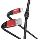 187217 USB-A - Lightning 1.5m Negru-Rosu