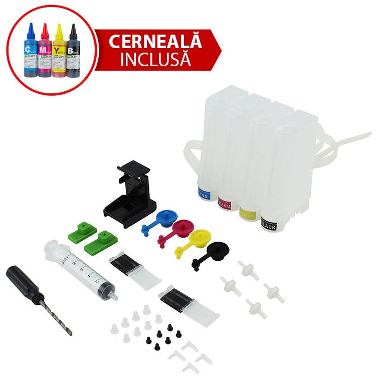 Sistem de alimentare continua ciss pentru HP Alb