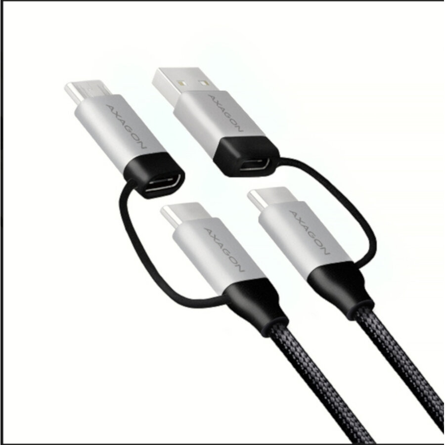 Cablu USB 4in1 USB A - USB-C 1m Black